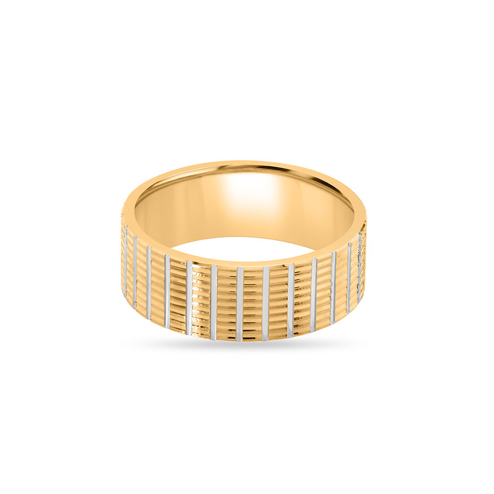 18KT Yellow Gold Textured Pattern Ring,,hi-res image number null