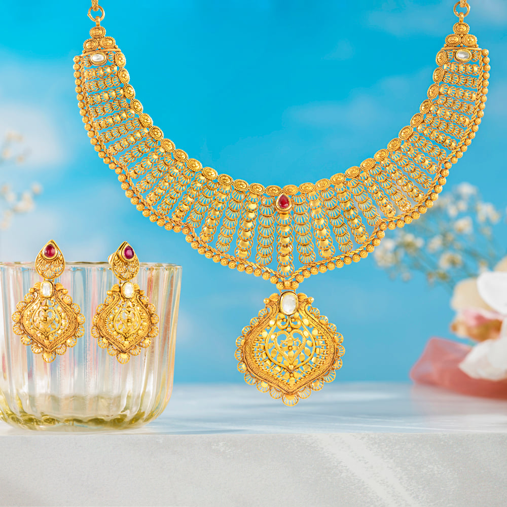 Palatial Intricate Necklace Set,,hi-res image number null