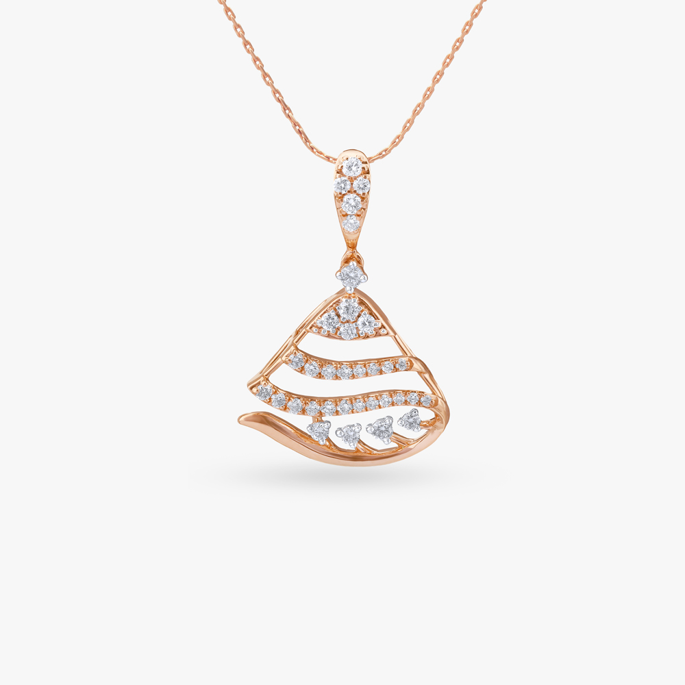 Wavy Triangle Diamond Pendant and Earrings Set,,hi-res image number null