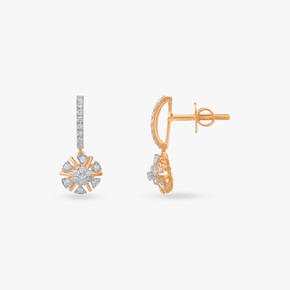 Petal Glow Diamond Drop Earrings,,hi-res image number null
