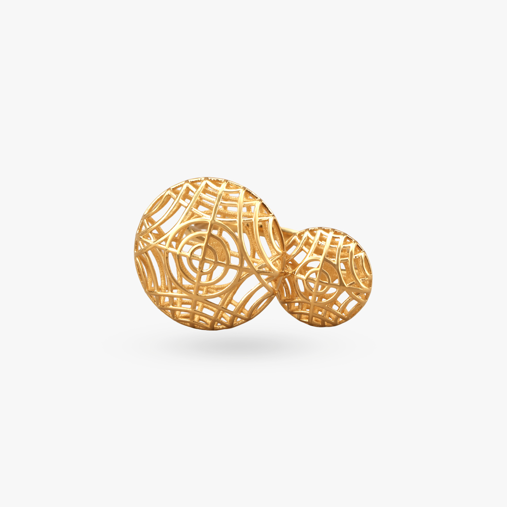 Sculpted Sphere Gold Finger Ring,,hi-res image number null