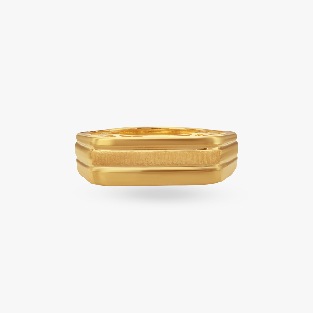 Sleek Rectangular Gold Ring,,hi-res image number null