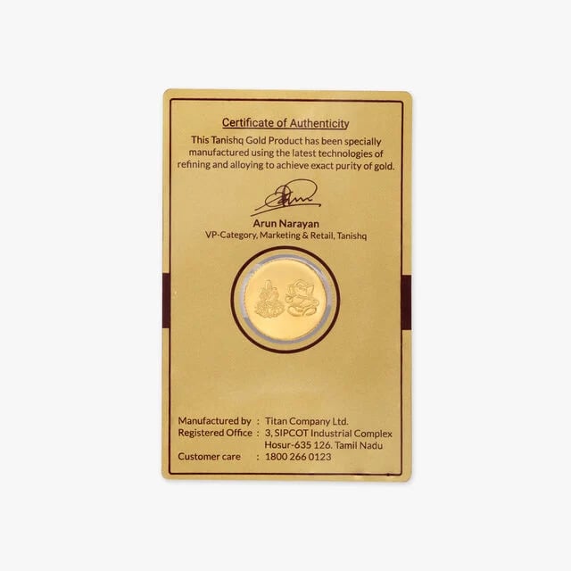 2 gram 24 Karat Gold Coin with Lakshmi Ganesha Motif,,hi-res image number null