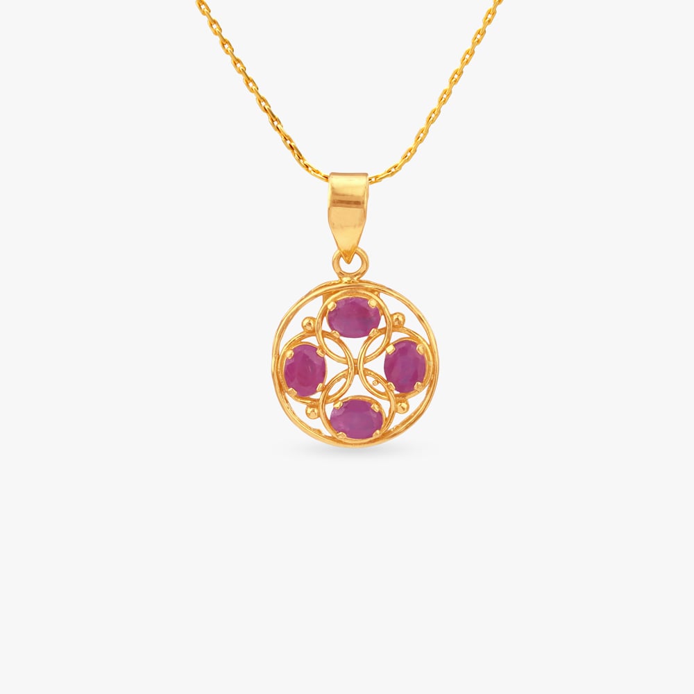 Spirited Bloom Ruby Pendant and Earrings Set,,hi-res image number null