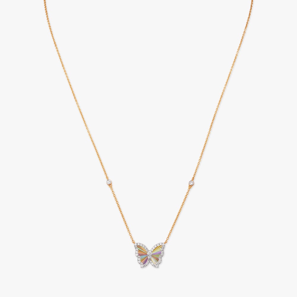 Flutter Prism Diamond Pendant with Chain,,hi-res image number null