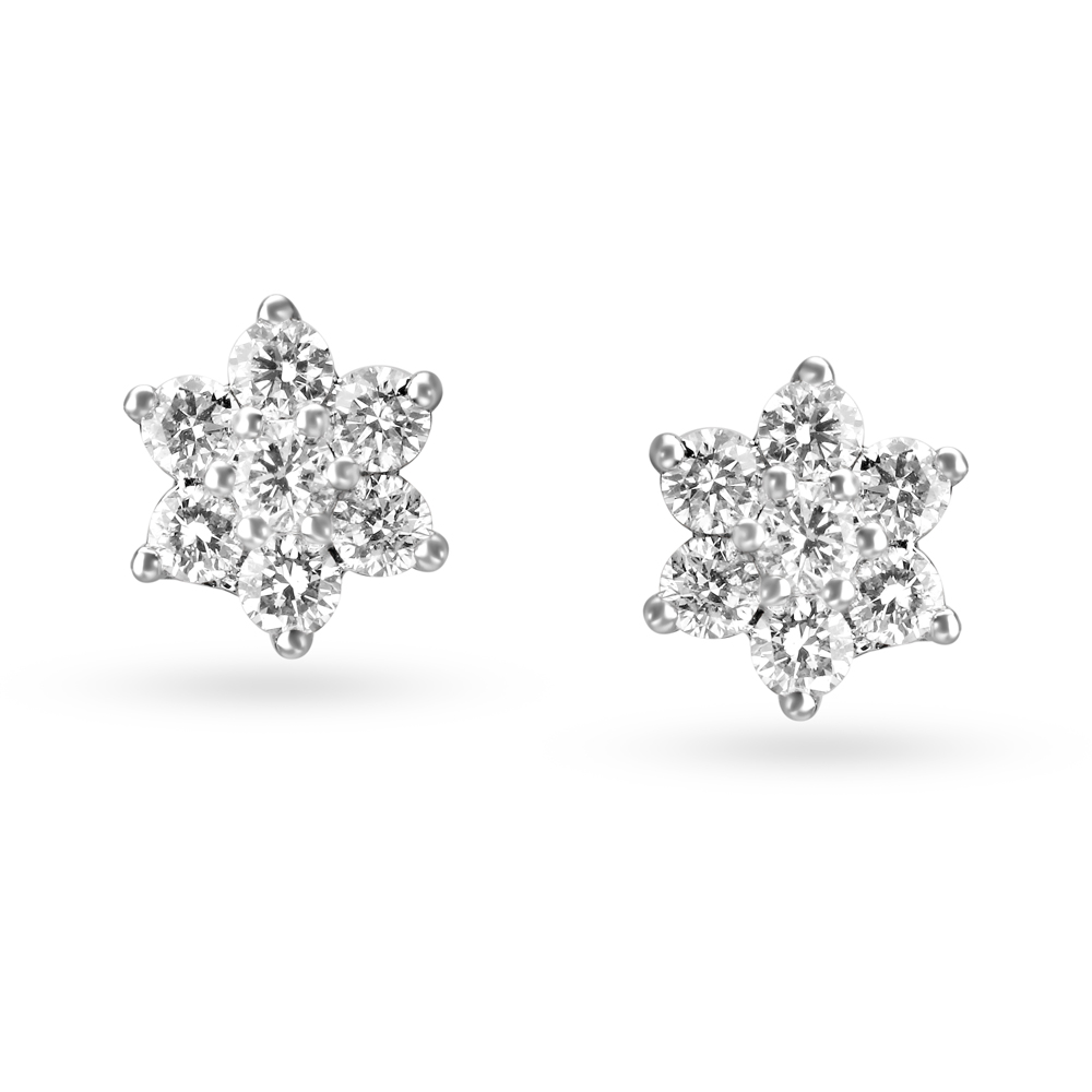 Classic Floral Seven Stone Stud Earrings,,hi-res image number null