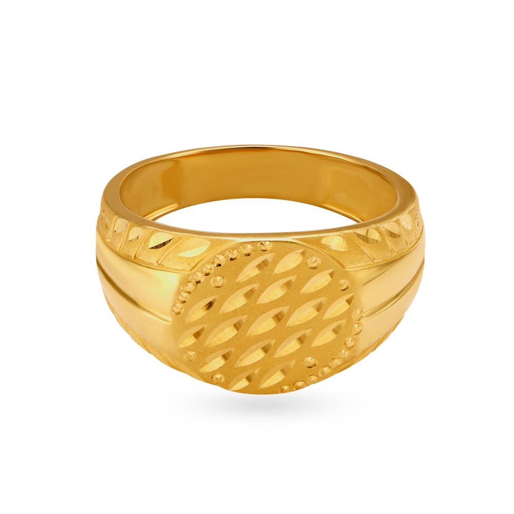 Vintage 22 Karat Gold Textured Finger Ring,,hi-res image number null