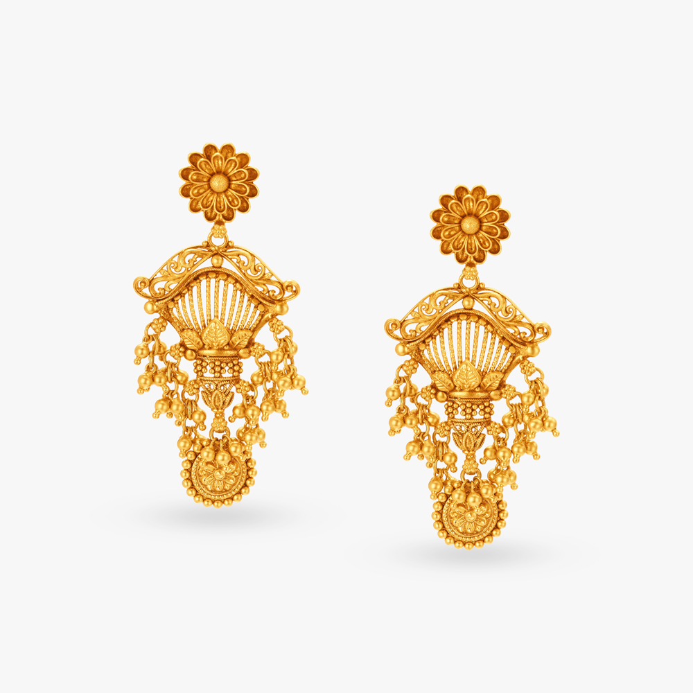 Splendid Leaf Gold Necklace Set,,hi-res image number null