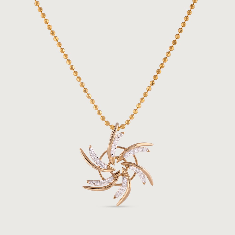 Whirlwind Sparkle Gold & Diamond Pendant,,hi-res image number null