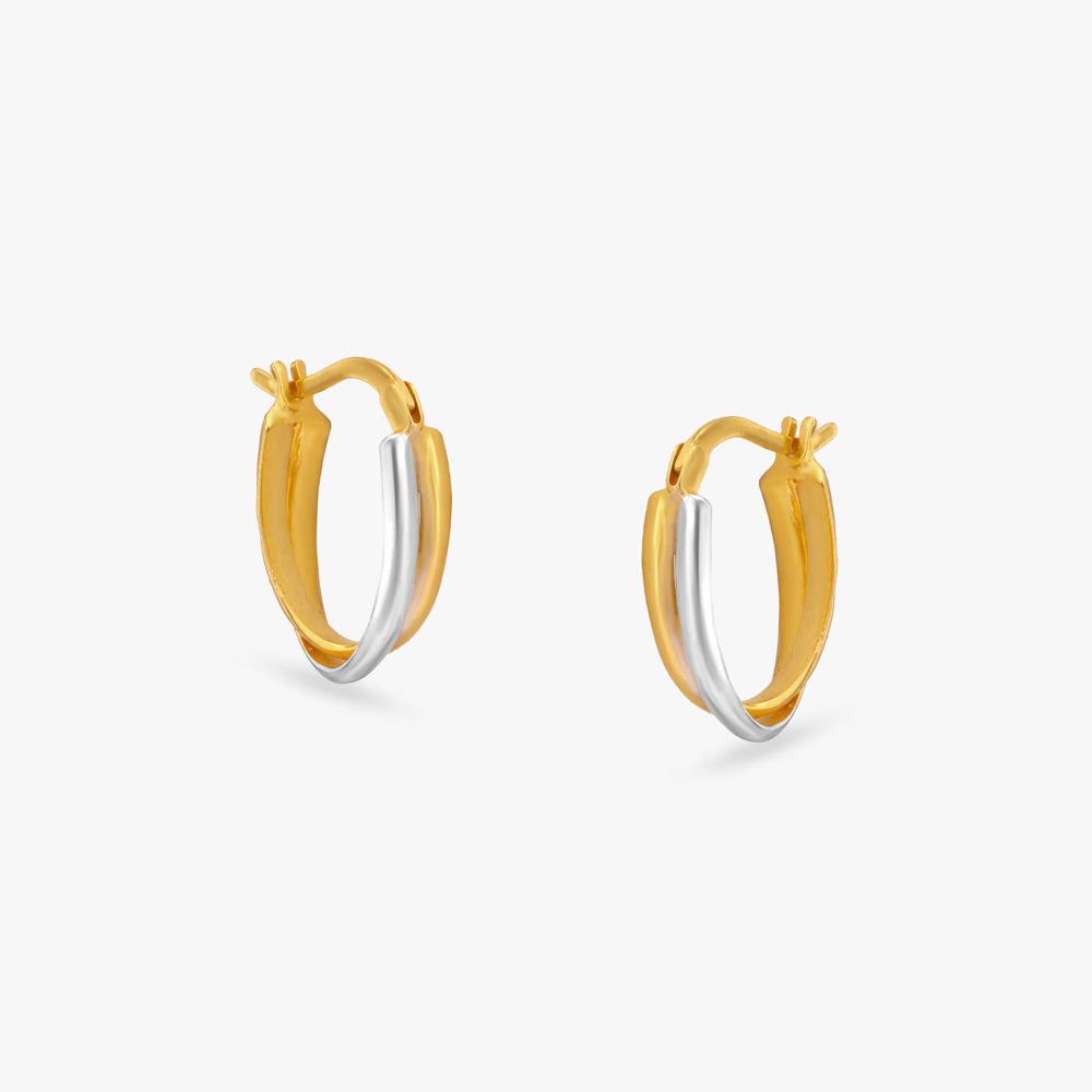 

Contrast Twist Gold Hoop Earrings