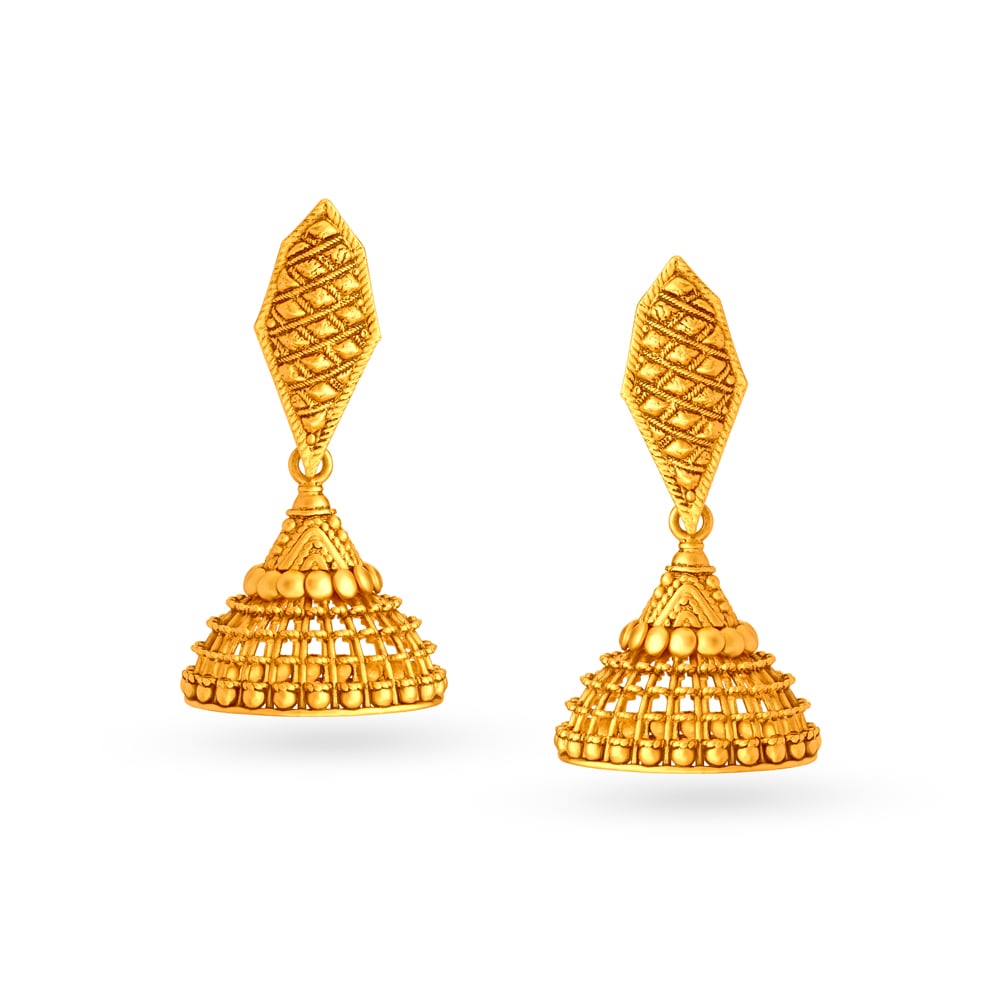 Ornate Dazzling Gold Jhumkas