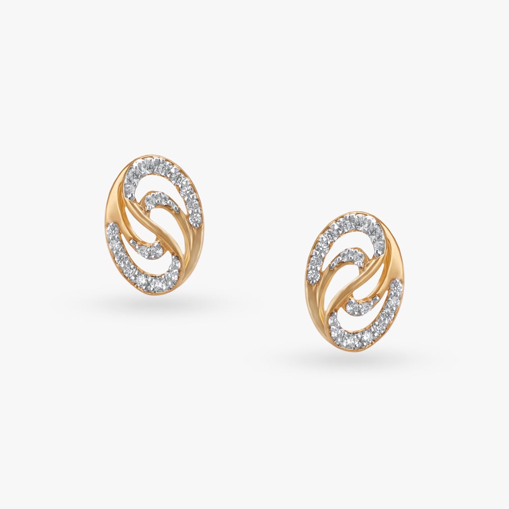 Swirling Luxe Diamond Stud Earrings,,hi-res image number null