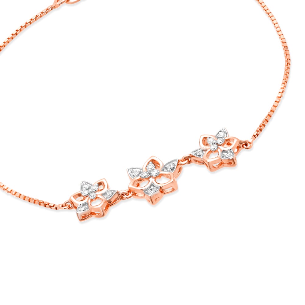 14KT Rose Gold Dainty Diamond Bracelet,,hi-res image number null