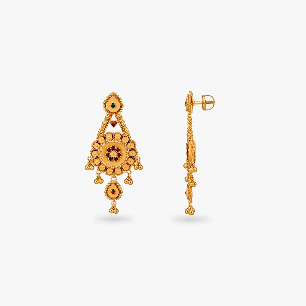 Desert Bloom Gold Drop Earrings,,hi-res image number null