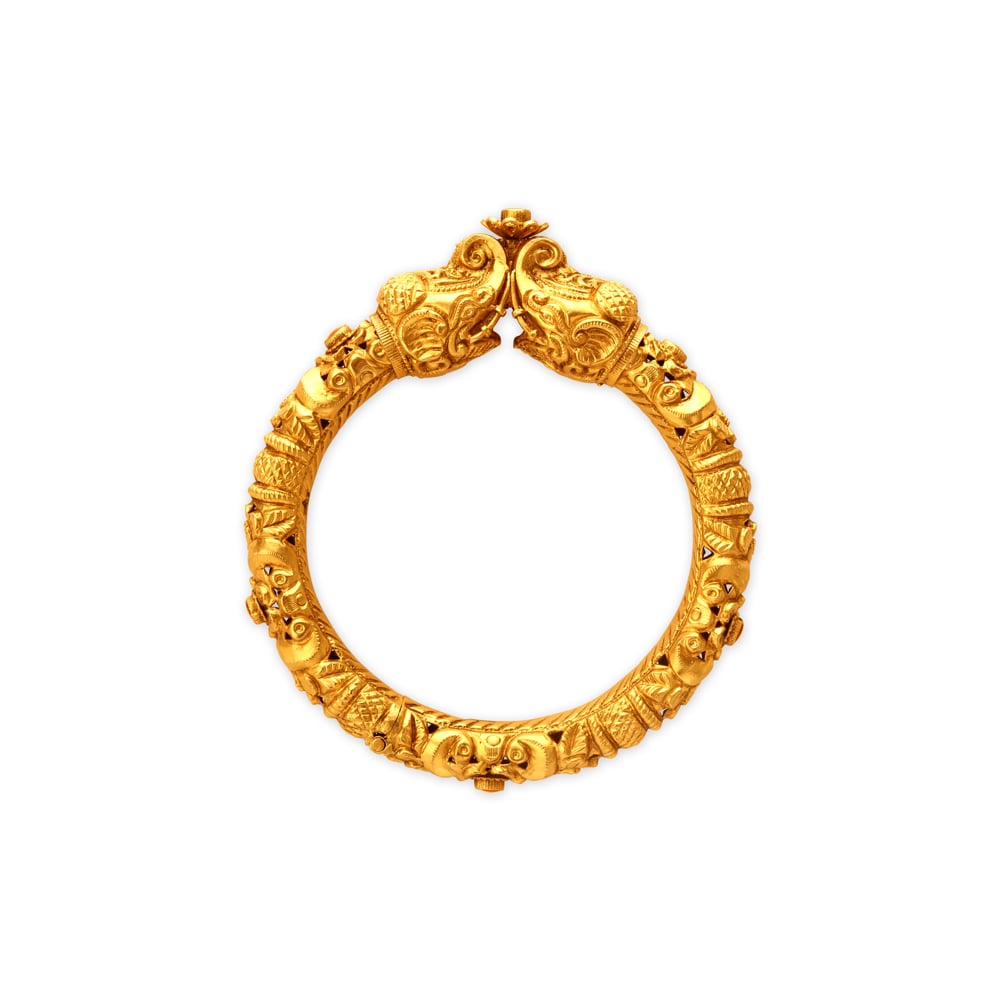 Regal Elephant Head Bangle with Precious Stones,,hi-res image number null