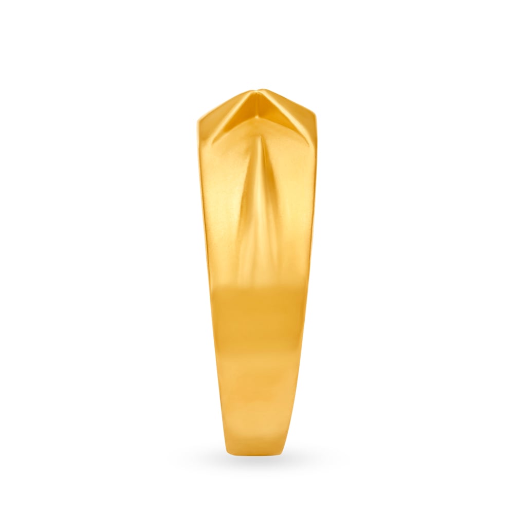 Suave 22 Karat Yellow Gold Ridged Finger Ring,,hi-res image number null