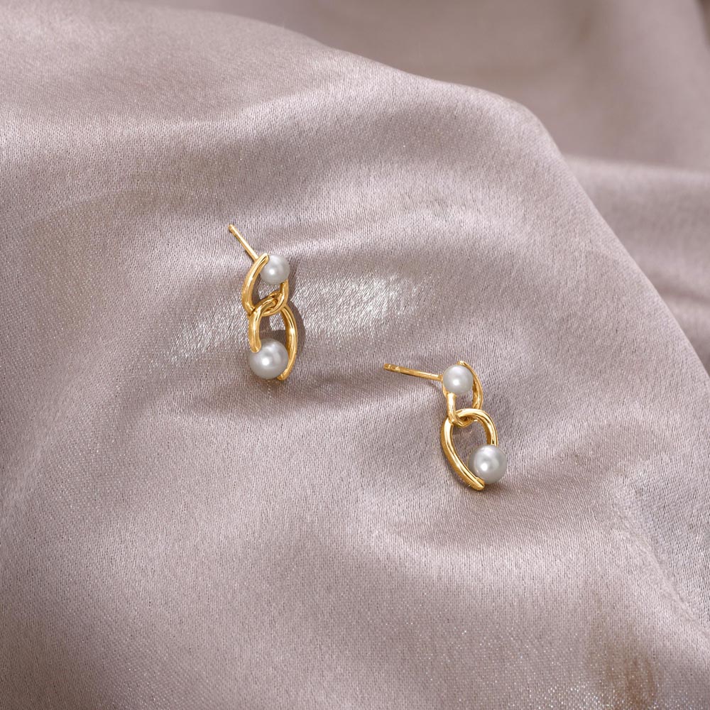 Edgy Chic Pearl Stud Earrings,,hi-res image number null