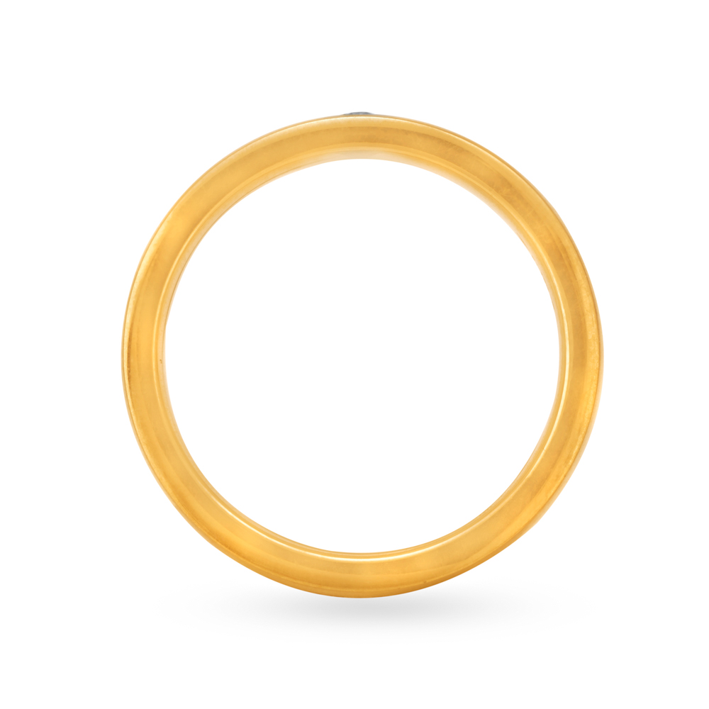 Minimalistic 18 Karat Yellow Gold And Diamond Finger Ring,,hi-res image number null