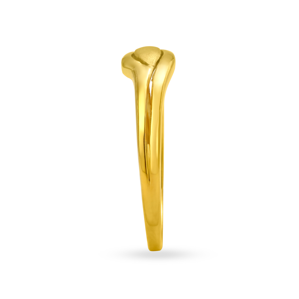 Dainty 22 Karat Yellow Gold Flowerbud Finger Ring,,hi-res image number null