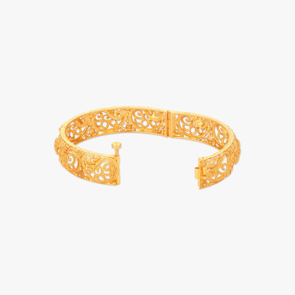 Artisanal Paisley Choor Gold Bangles,,hi-res image number null