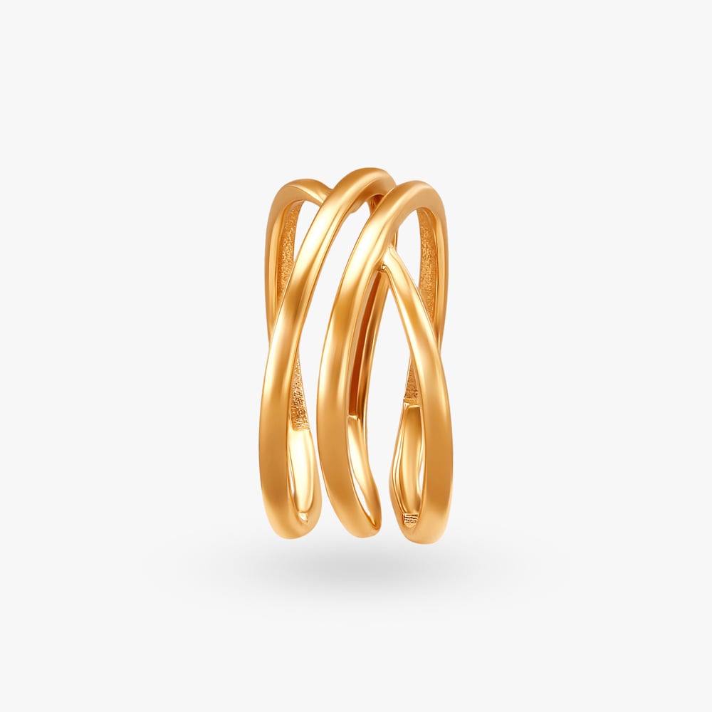 Interwoven Elegance Gold Finger Ring,,hi-res image number null