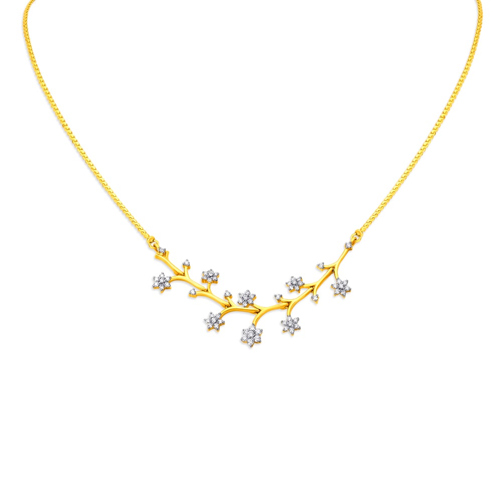 

Floral Branch Pattern Diamond Necklace