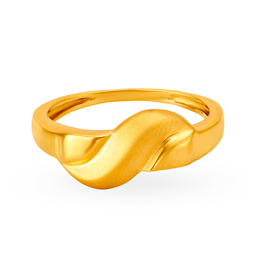 S Shaped Yellow Gold Finger Ring for Men,,hi-res image number null