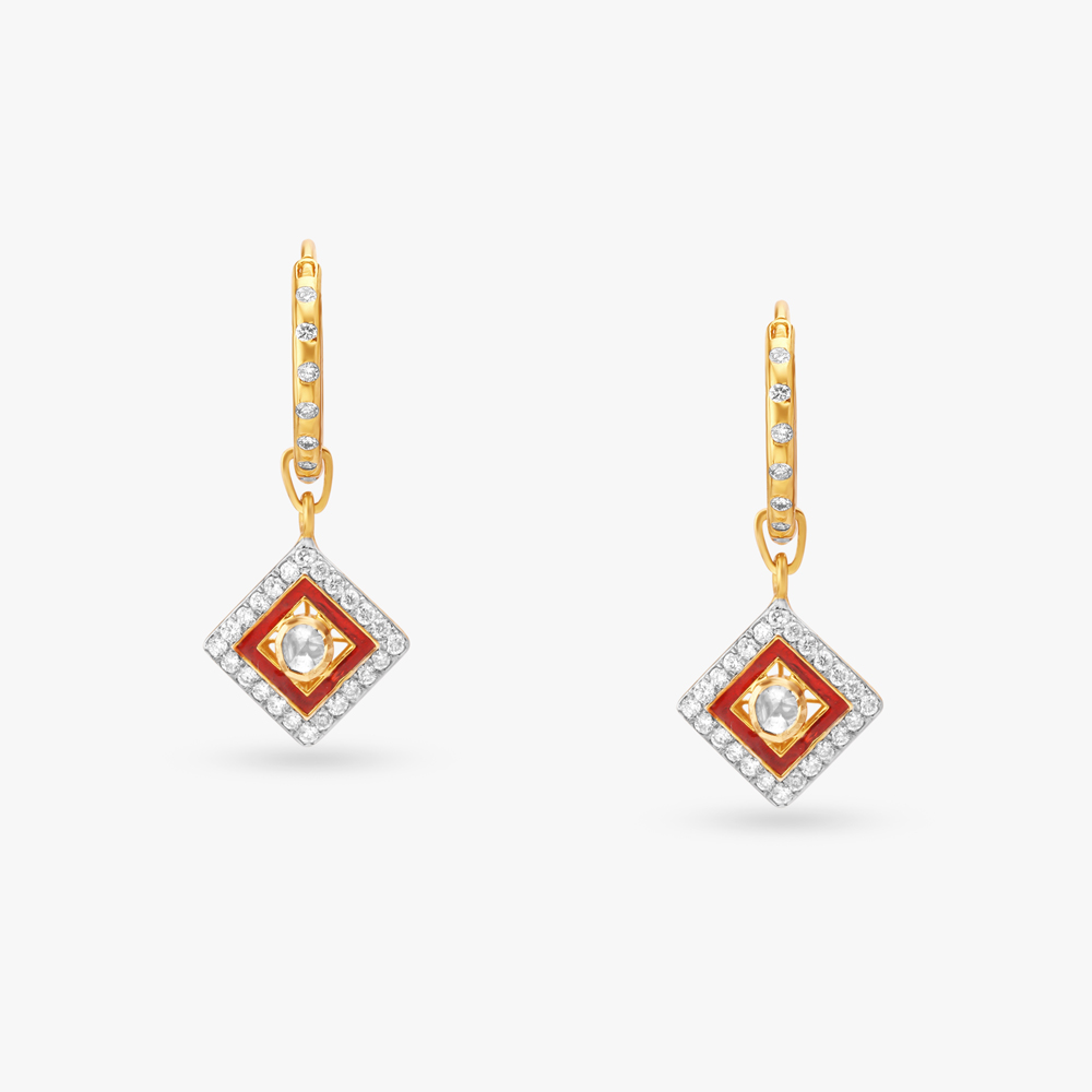Minimal Polki Diamond Hoop Earrings,,hi-res image number null
