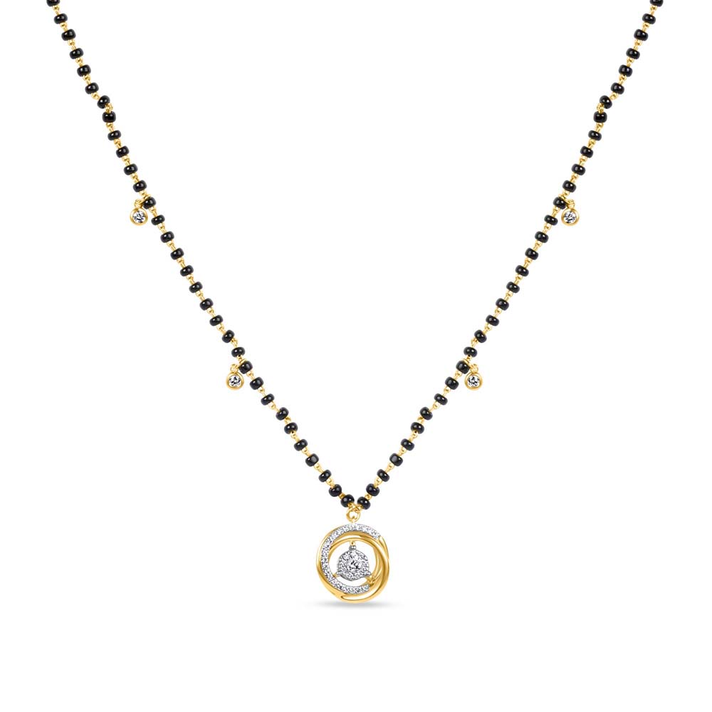 14kt Yellow Gold Interlaced and Diamond Mangalsutra,,hi-res image number null