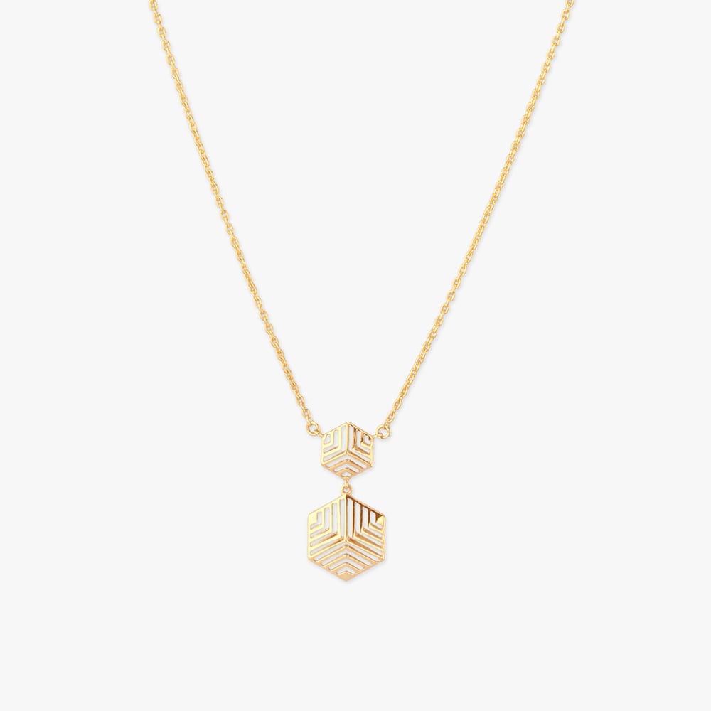 

Hexa Line Gold Necklace