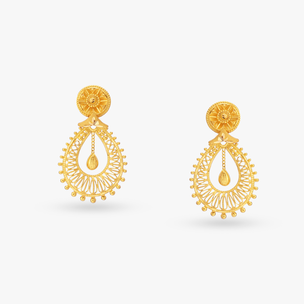 Filigree Gold Drop Earrings,,hi-res image number null