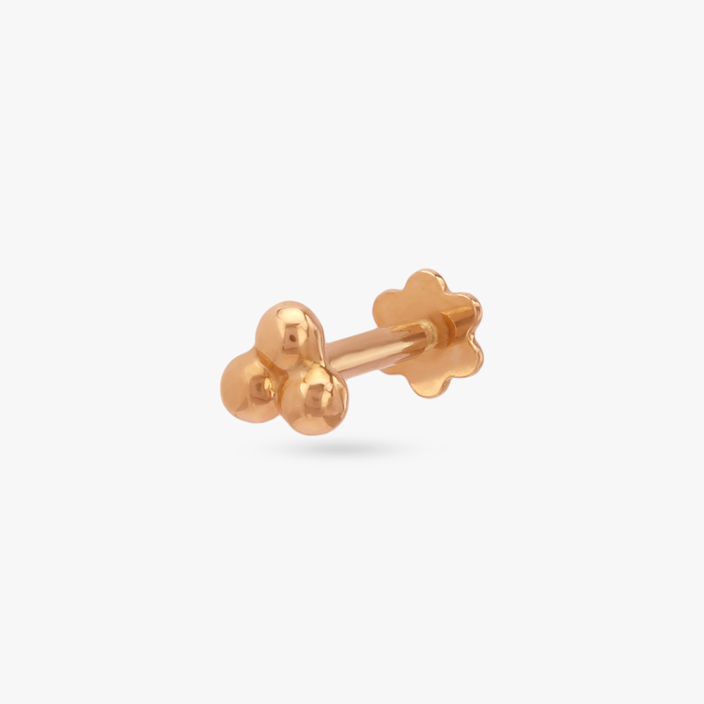 

Beaded Blossom Gold Nose Pin