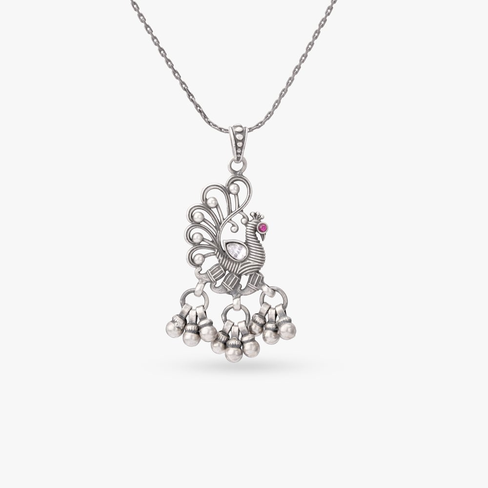 

Peacock Pride Silver Pendant