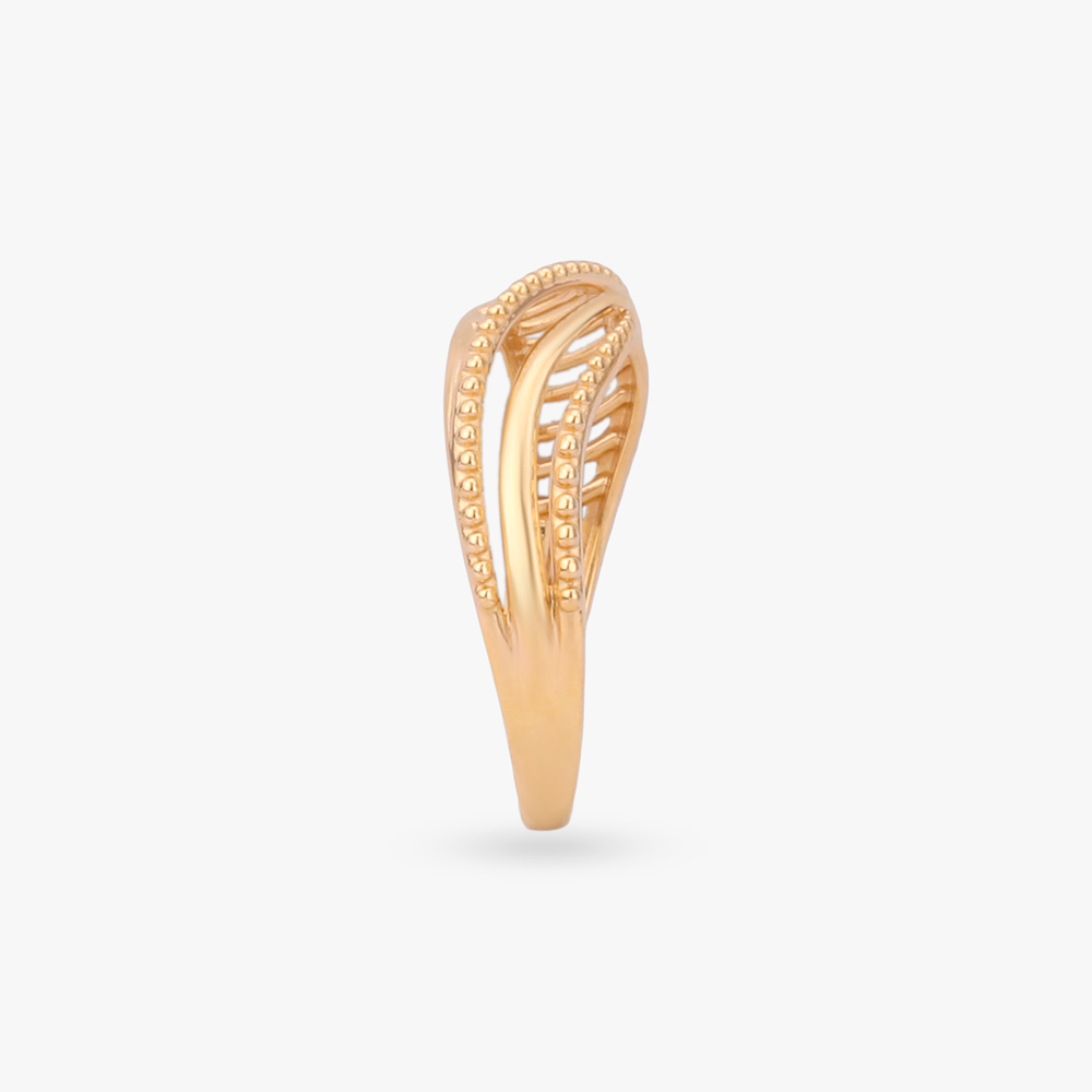 Textured Wave Gold Ring,,hi-res image number null