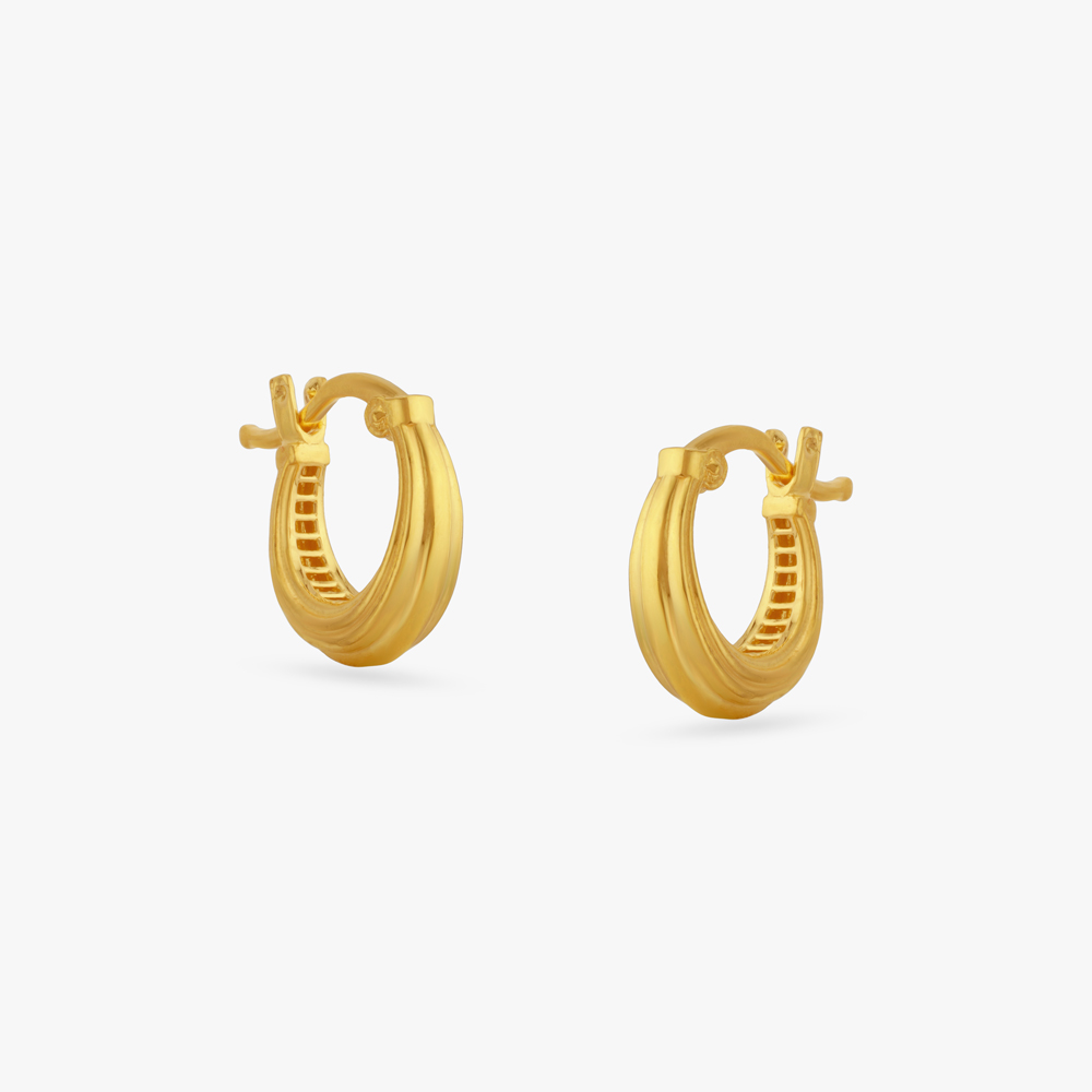 

Smooth Curve Gold Hoop Earrings