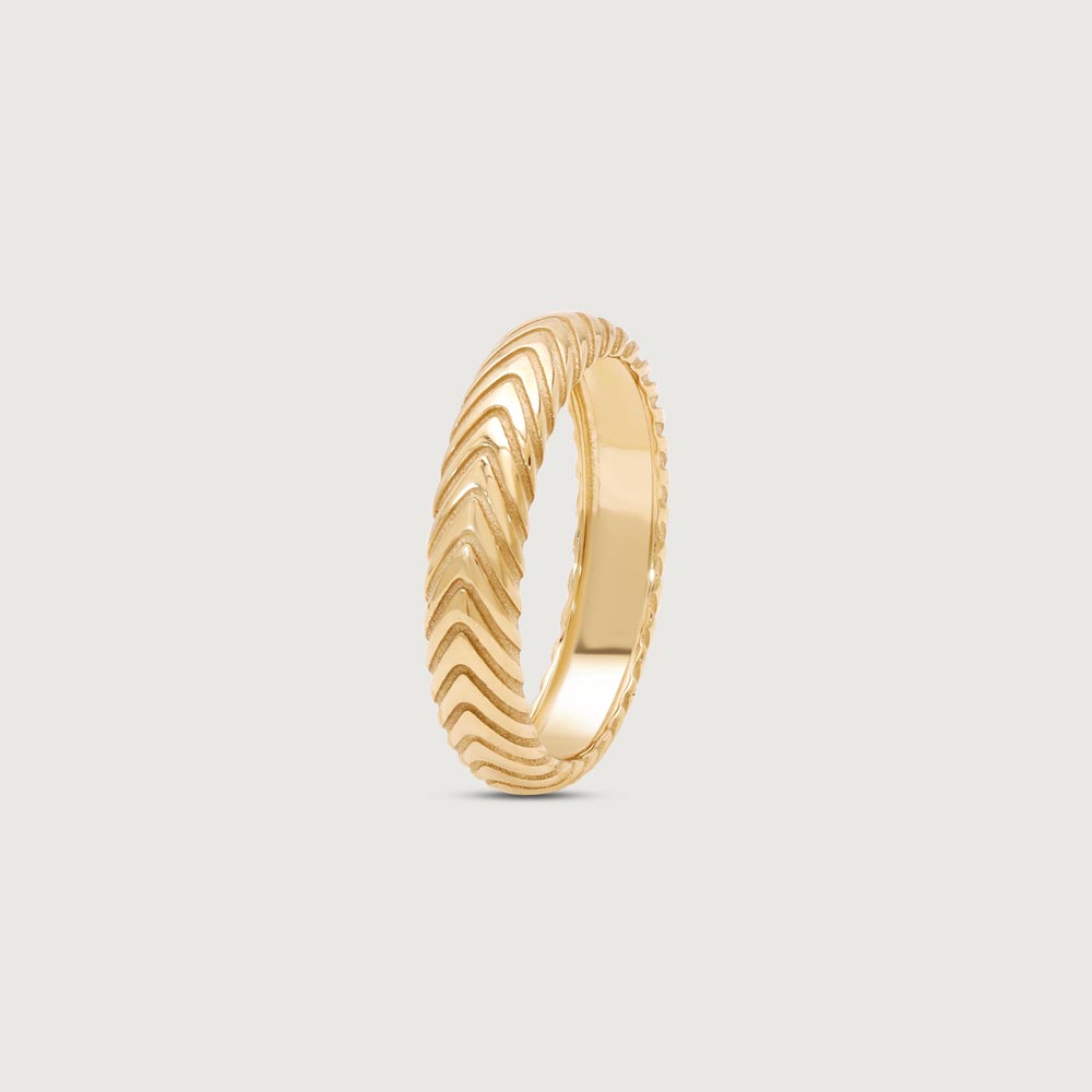 Striking Groove Gold Ring,,hi-res image number null
