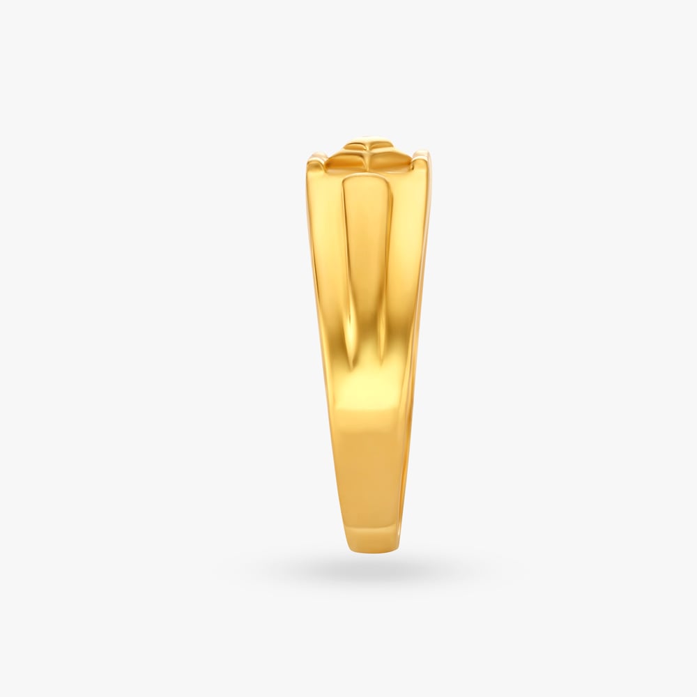 Geometric Pattern Gold Finger Ring,,hi-res image number null