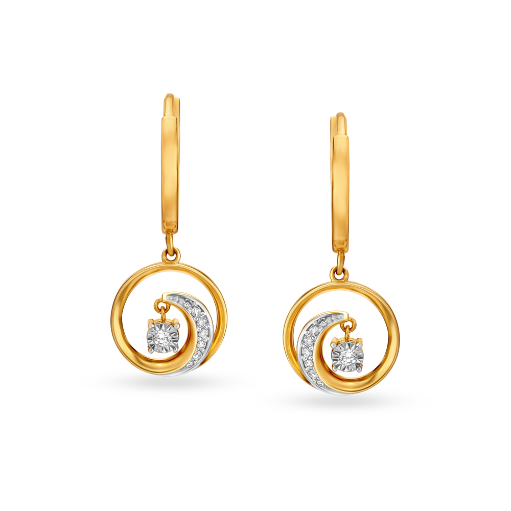 Stunning Gold and Diamond Hoop Earrings