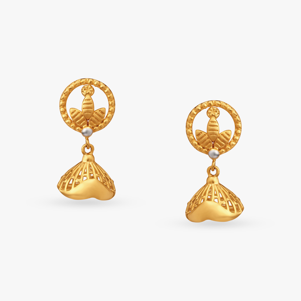 Shop Jisha Ornate Pearl Drop Earrings Online | CaratLane US