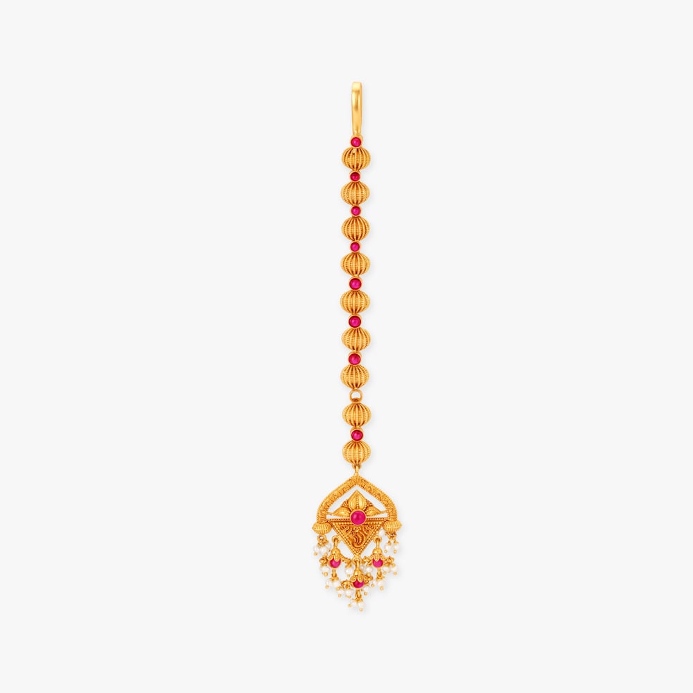 Ornamental Warangal Inspired Maang Tikka,,hi-res image number null