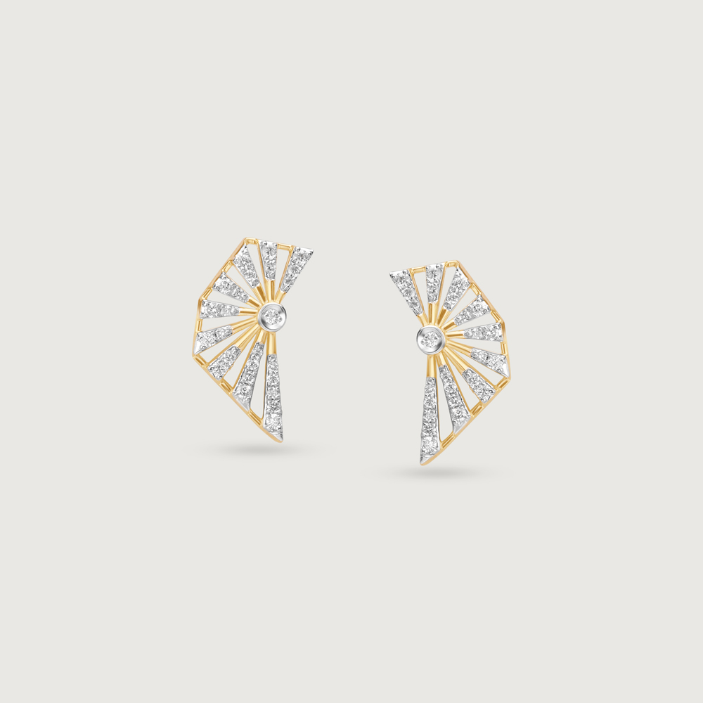 Solar Slice Diamond Stud Earrings,,hi-res image number null
