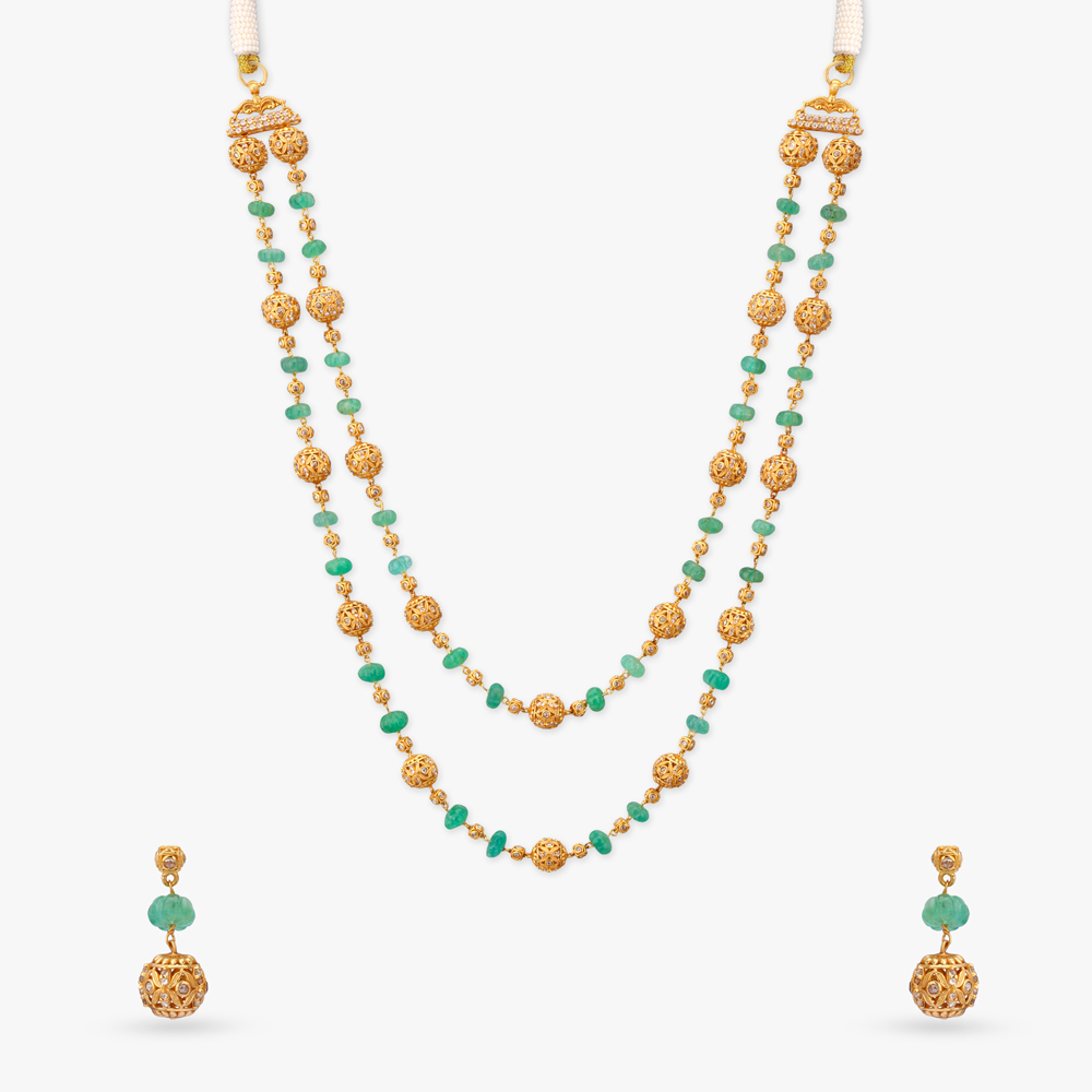 Beaded Harmony Gold Necklace Set,,hi-res image number null