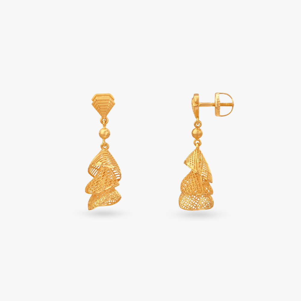 Timeless Allure Gold Jhumka Earrings,,hi-res image number null