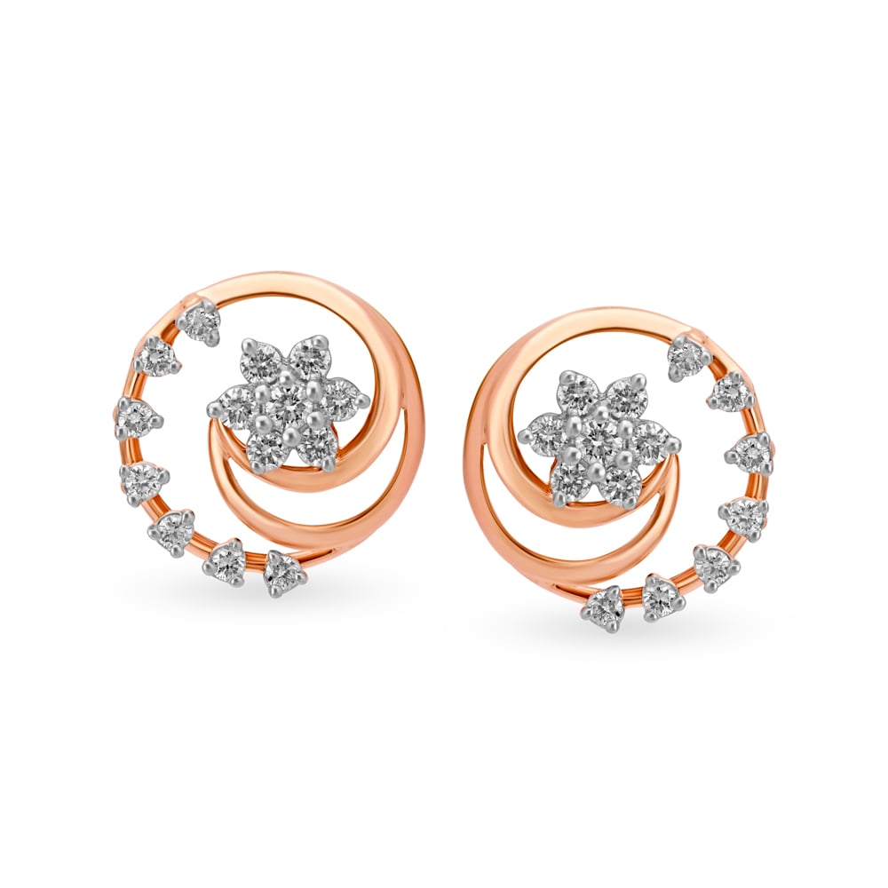 

Charming Rose Gold and Diamond Fancy Stud Earrings