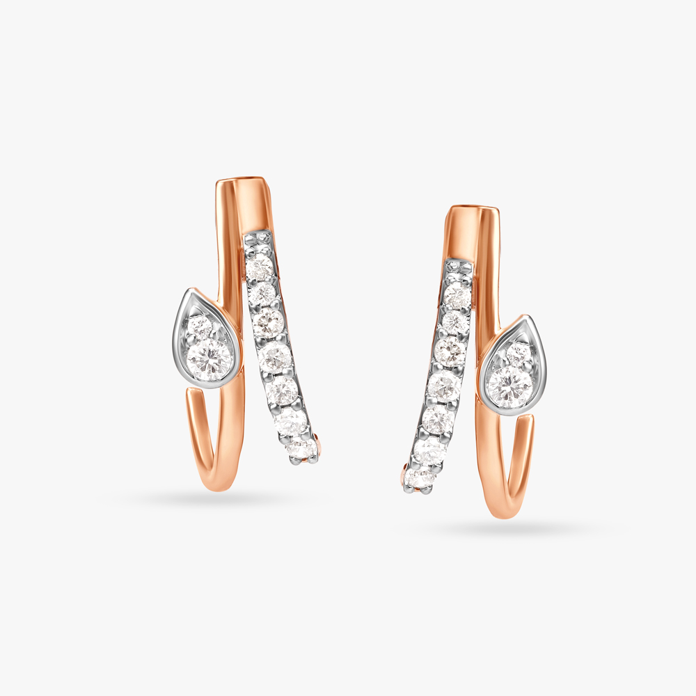Leaf Embrace Diamond Double Stud Earrings,,hi-res image number null