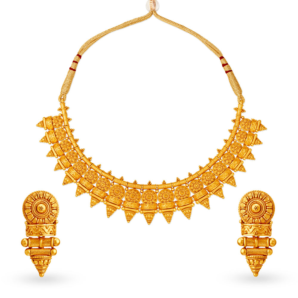 Elaborate Intricate Gold Necklace Set,,hi-res image number null