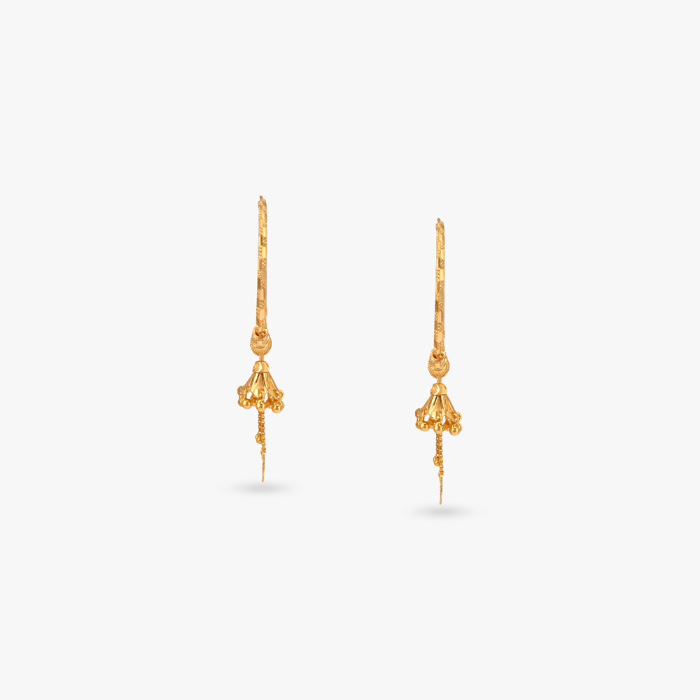 Ethereal Elegance Gold Hoop Earrings,,hi-res image number null