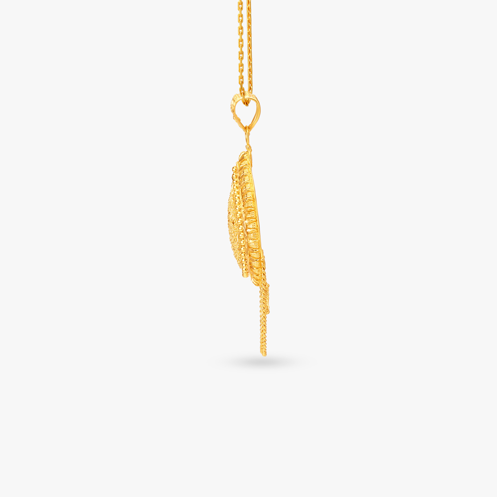 Captivating Gold Pendant and Earrings Set,,hi-res image number null