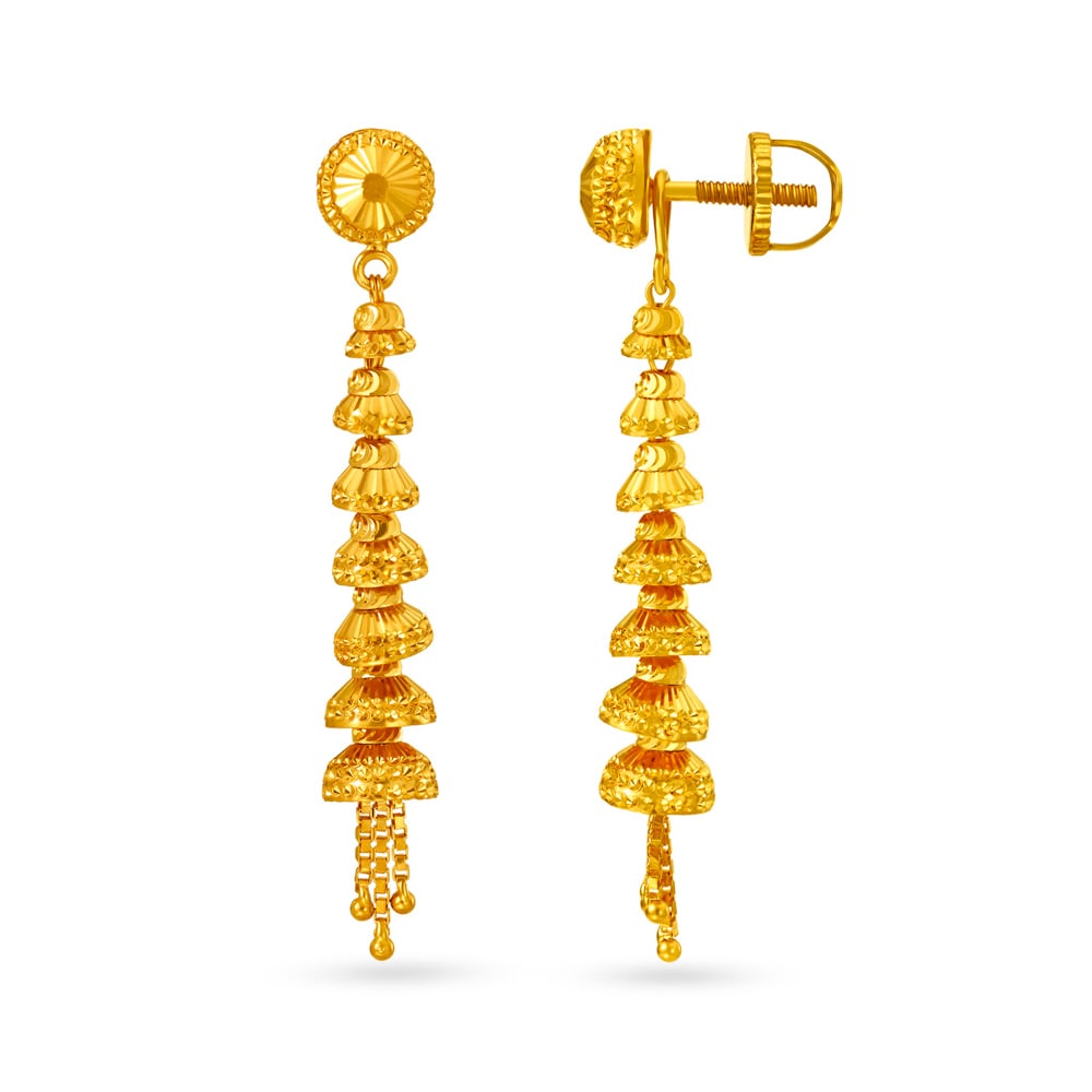 Traditional Dainty Gold Multi Layer Jhumkas,,hi-res image number null