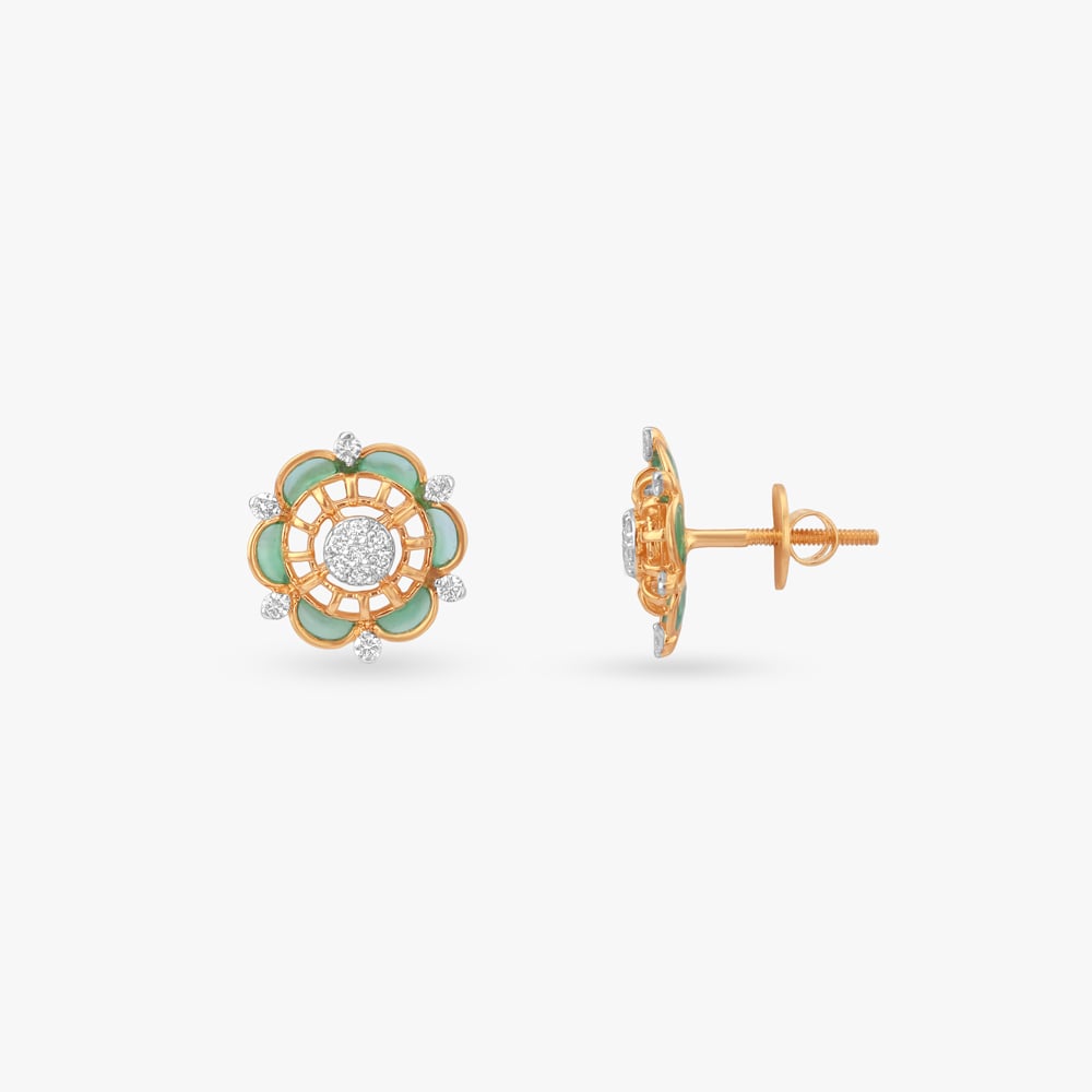 Mint Meadow Diamond Stud Earrings,,hi-res image number null